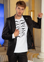 Black Alligator Print Tech Blazer