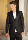 Black Jacquard Alligator Print Blazer