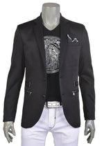 Black Silver Buckle Blazer