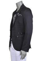 Black Silver Buckle Blazer
