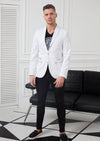 White Silver Buckle Blazer