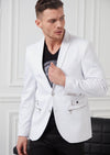 White Silver Buckle Blazer