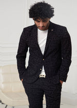 Black Alphabet Jacquard Blazer