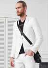 White Alphabet Jacquard Blazer