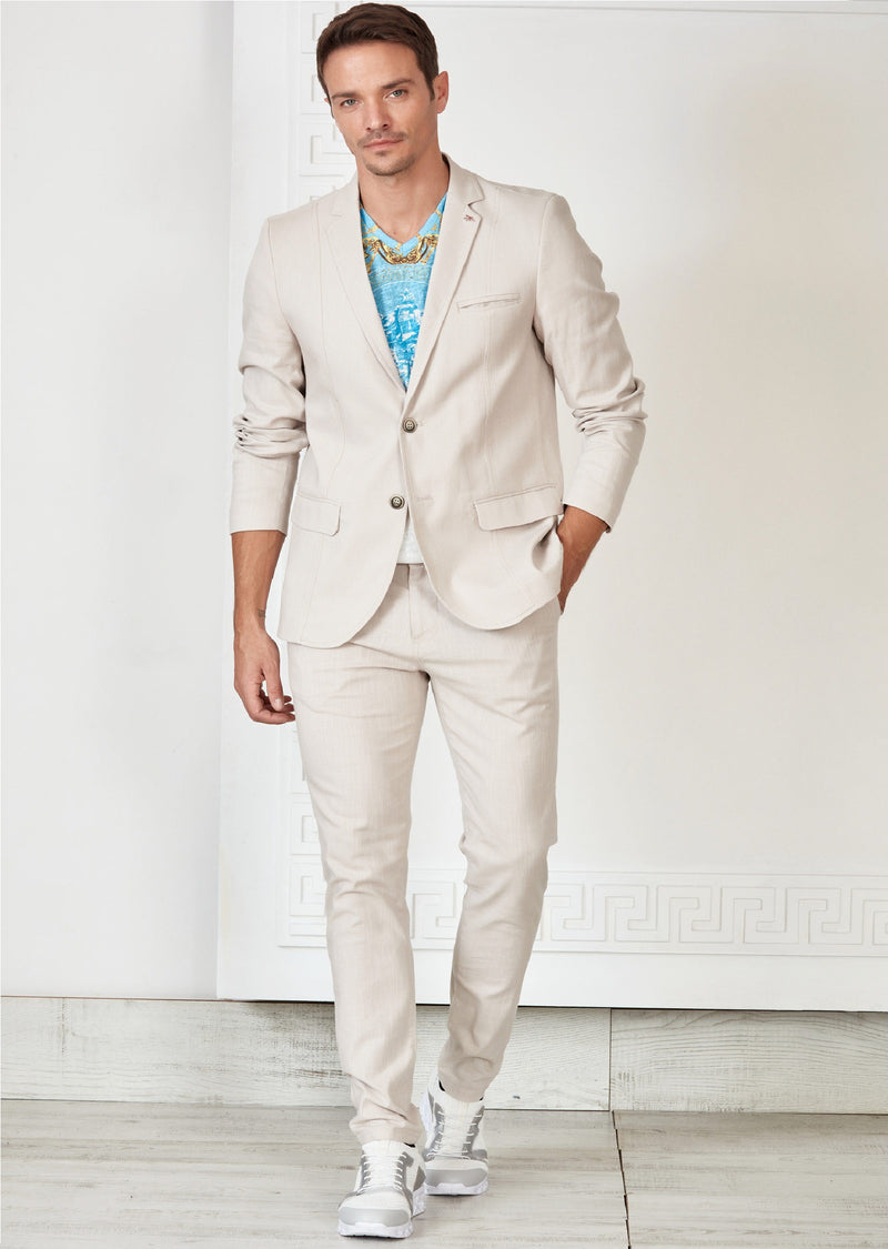 Beige Modern Luxe 2-Pieces Suit