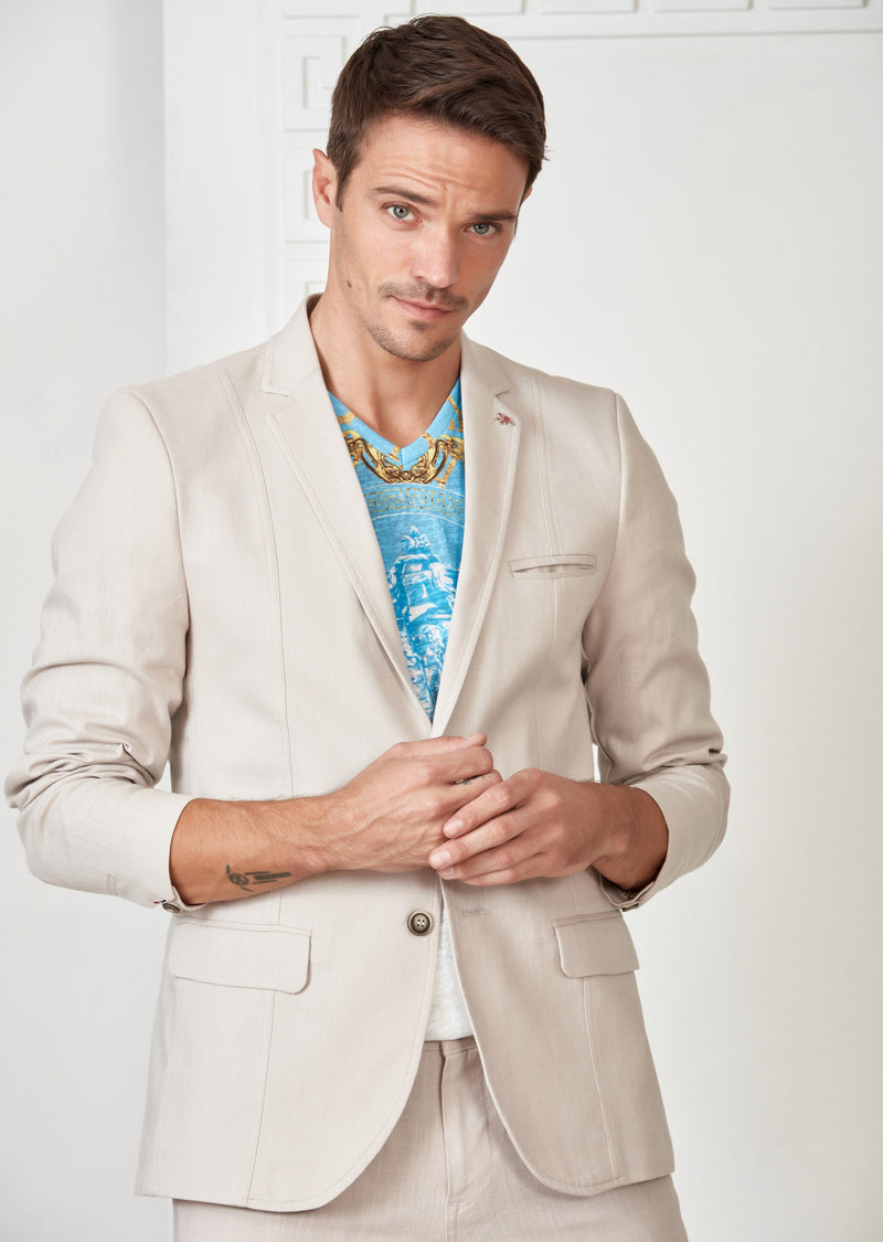 Beige Modern Luxe 2-Pieces Suit