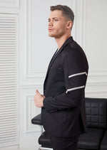 Black Zippered Arm Blazer