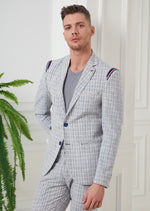 Blue Ribbon Plaid Casual Blazer