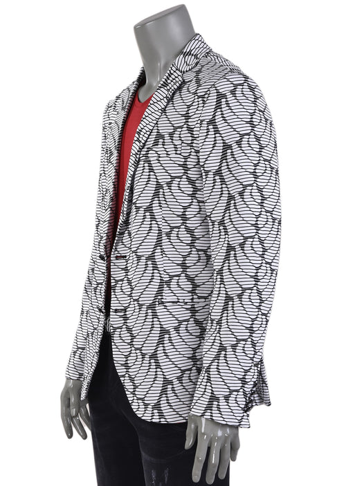 Black White Luxe Knit Blazer