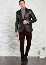 Black Waxed Cotton Blazer