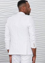 White Emboss Alphabet Blazer