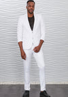 White Emboss Alphabet Blazer