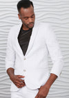 White Emboss Alphabet Blazer