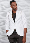 White Harness Buckle Studded Blazer