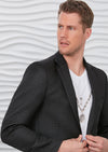 Black Quilted Jacquard Blazer