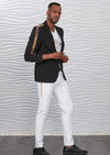 Black Gold Meander Embroidered Blazer