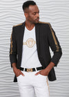 Black Gold Meander Embroidered Blazer