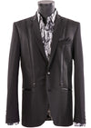 Black Zigzag Loop Detailed Blazer