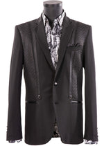 Black Zigzag Loop Detailed Blazer