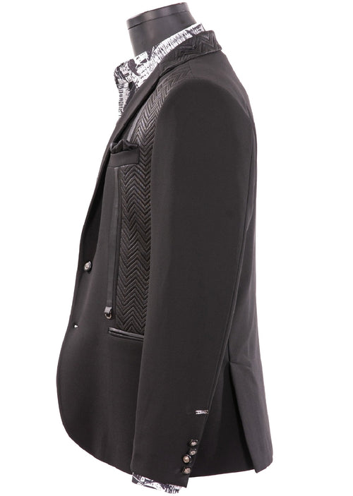 Black Zigzag Loop Detailed Blazer