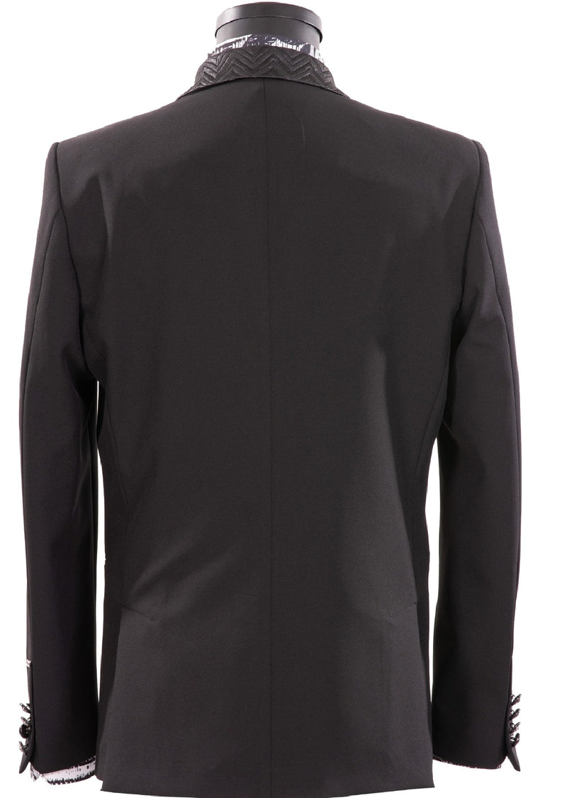Black Zigzag Loop Detailed Blazer
