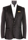 Black Alligator Pattern Velvet Blazer