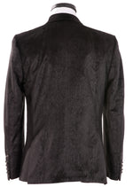 Black Alligator Pattern Velvet Blazer