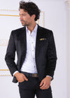 Black Alligator Pattern Velvet Blazer