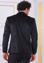 Black Snake Pattern Velvet Blazer