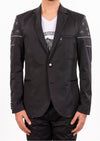 Black Micro "Fleur De Lis" Blazer