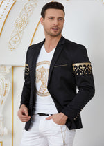 Black Gold "Fleur De Lis" Blazer