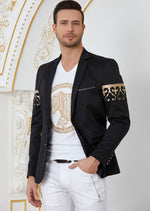 Black Gold "Fleur De Lis" Blazer