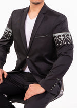 Black Silver "Fleur De Lis" Blazer