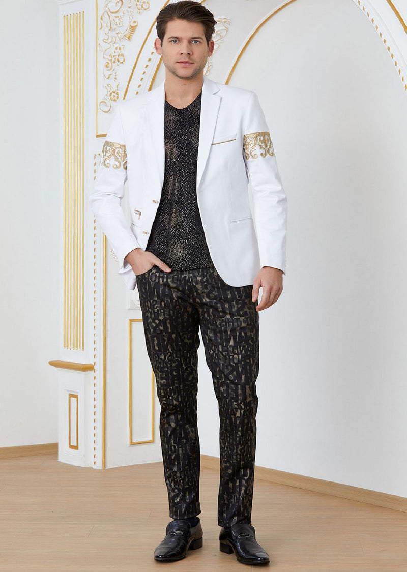 White Gold "Fleur De Lis" Blazer