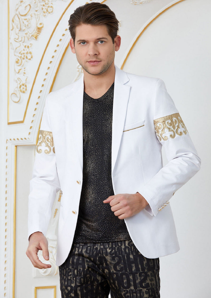 White Gold "Fleur De Lis" Blazer