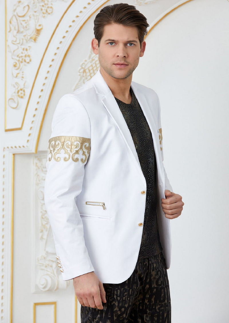 White Gold "Fleur De Lis" Blazer