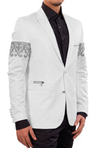 White Silver "Fleur De Lis" Blazer