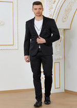 Black Meander Embroidery Blazer