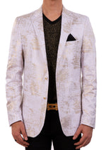 White Gold Foil Blazer