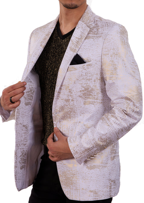 White Gold Foil Blazer