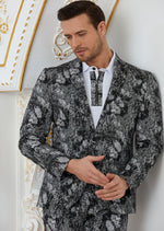 Black Snake Print 2-Pieces Suit