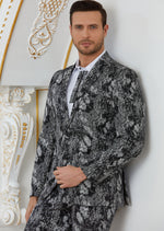 Black Snake Print 2-Pieces Suit