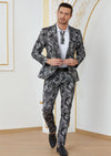 Black Snake Print 2-Pieces Suit