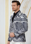 Black Beige Baroque Mosaic Blazer