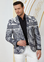 Black Beige Baroque Mosaic Blazer