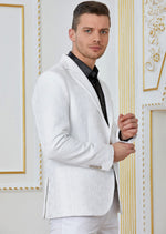 White Meander Emboss Blazer
