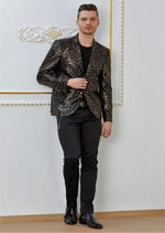 Black Bronze Snake Print Blazer