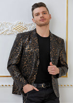 Black Bronze Snake Print Blazer