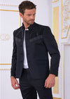 Black Silver "Meander" Rhinestone Blazer