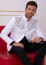 White Silver "Meander" Rhinestone Blazer